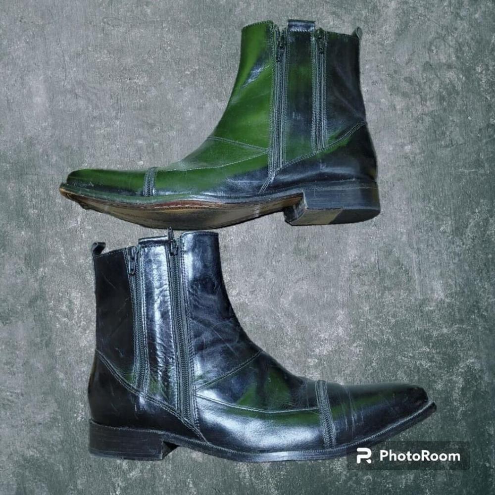 Vintage Giorgio Brutini Leather Ankle Boots With Zipper Opening Size 11.5 M...
